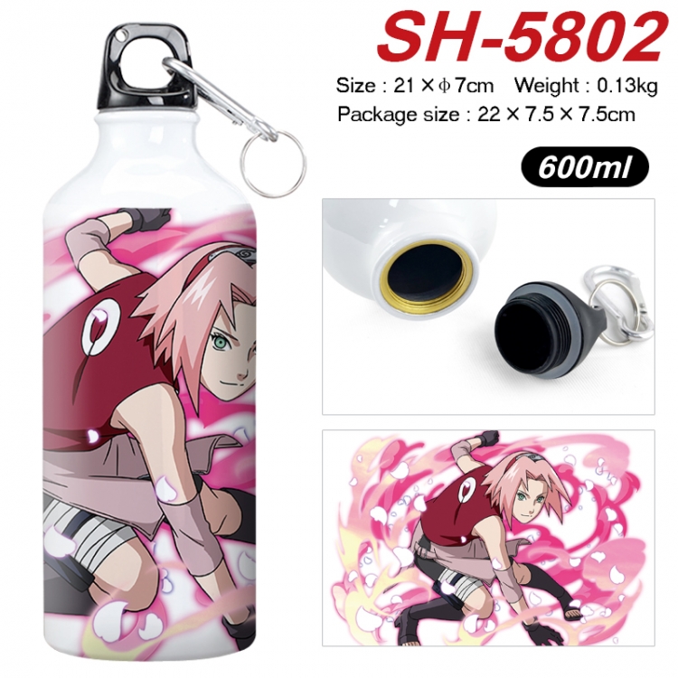 Naruto Anime print sports kettle aluminum kettle water cup 600ml 21x7cm  SH-5802