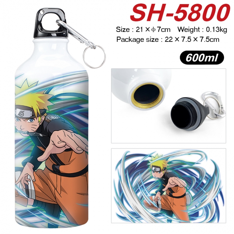 Naruto Anime print sports kettle aluminum kettle water cup 600ml 21x7cm SH-5800