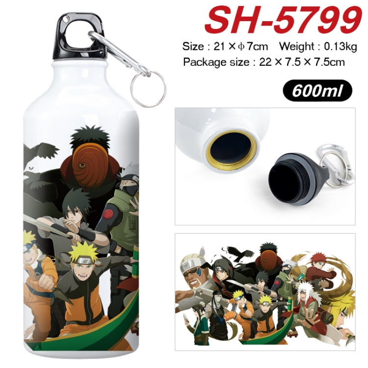 Naruto Anime print sports kettle aluminum kettle water cup 600ml 21x7cm  SH-5799