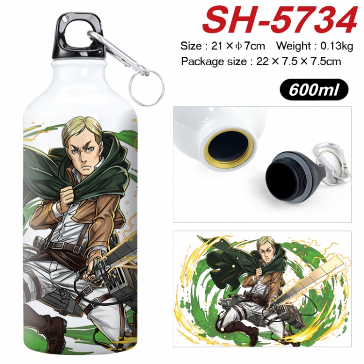 Shingeki no Kyojin Anime print sports kettle aluminum kettle water cup 600ml  SH-5734