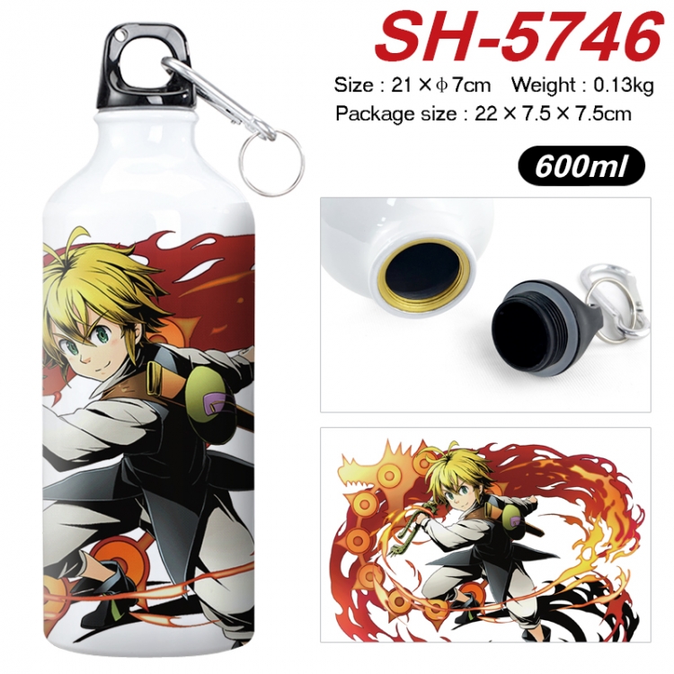 The Seven Deadly Sins Anime print sports kettle aluminum kettle water cup 600ml  SH-5746