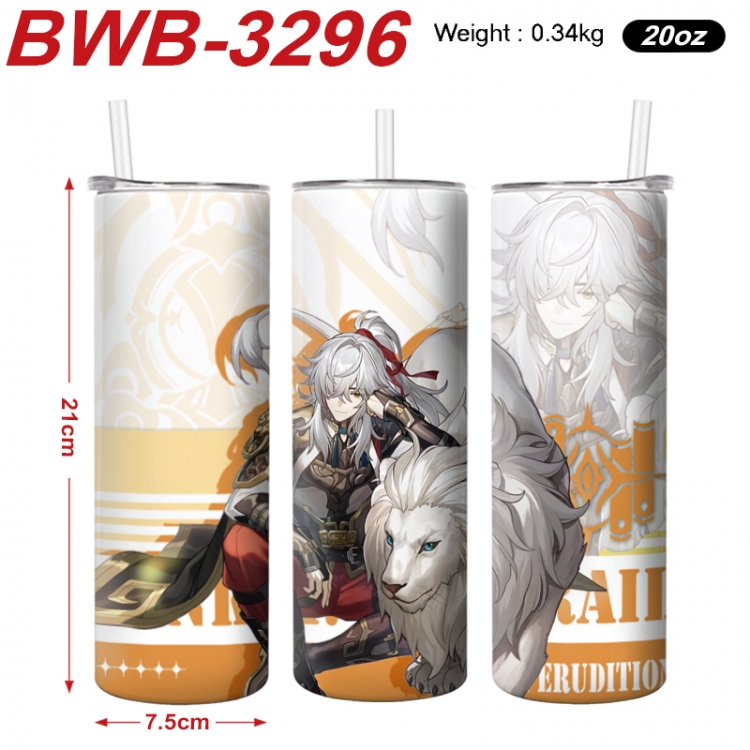 Honkai: Star Rail Anime printing insulation cup straw cup 21X7.5CM BWB-3296A