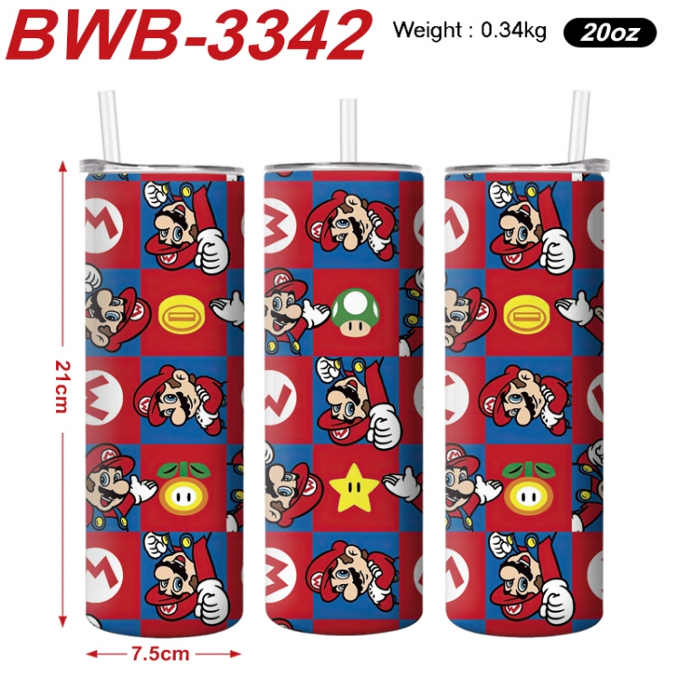Super Mario Anime printing insulation cup straw cup 21X7.5CM  BWB-3342A