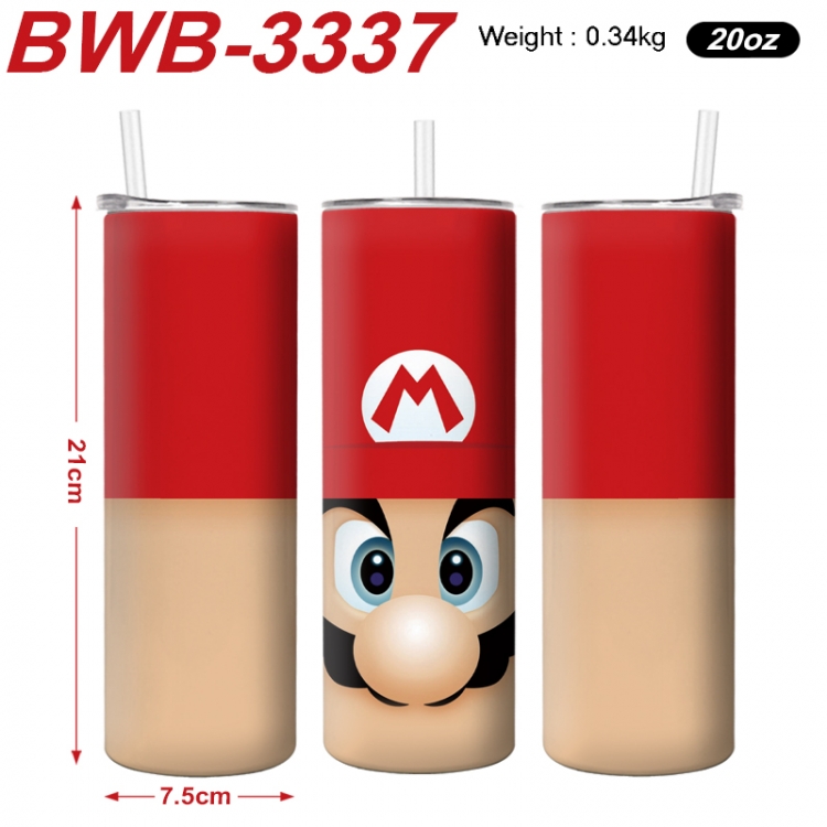 Super Mario Anime printing insulation cup straw cup 21X7.5CM BWB-3337A
