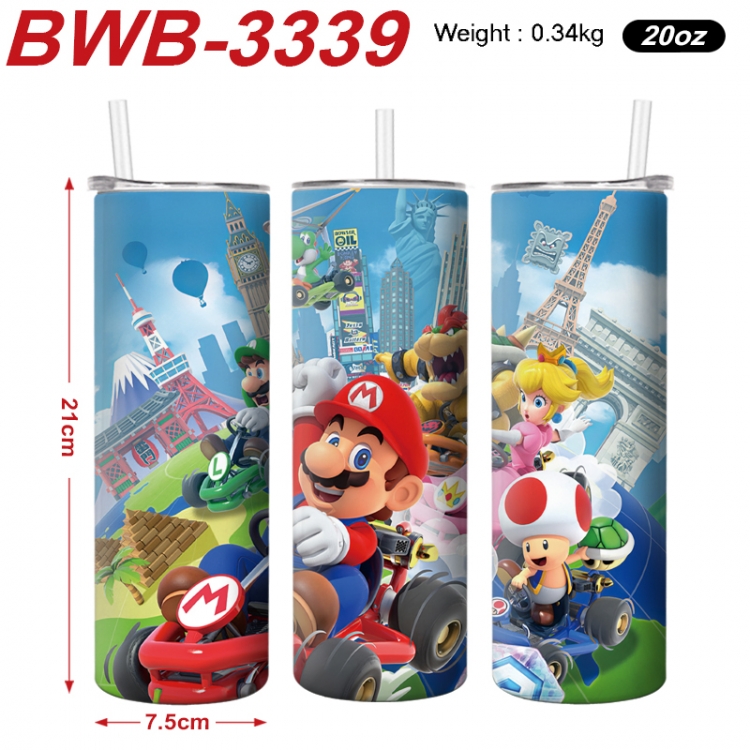 Super Mario Anime printing insulation cup straw cup 21X7.5CM BWB-3339A