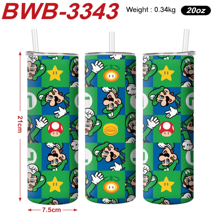 Super Mario Anime printing insulation cup straw cup 21X7.5CM BWB-3343A