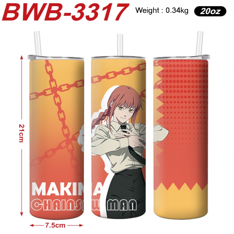 Chainsaw man Anime printing insulation cup straw cup 21X7.5CM  BWB-3317A