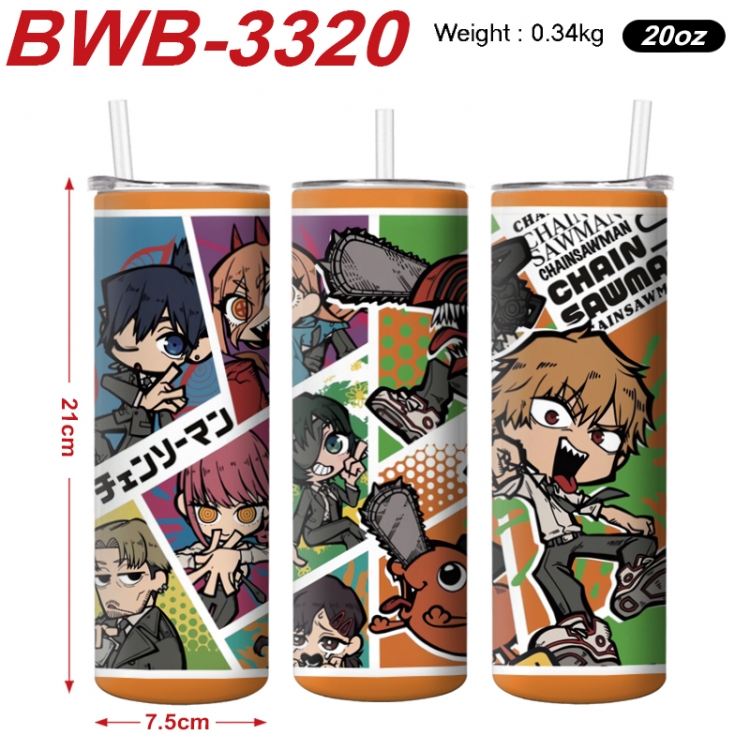 Chainsaw man Anime printing insulation cup straw cup 21X7.5CM BWB-3320A