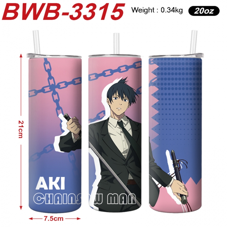 Chainsaw man Anime printing insulation cup straw cup 21X7.5CM BWB-3315A
