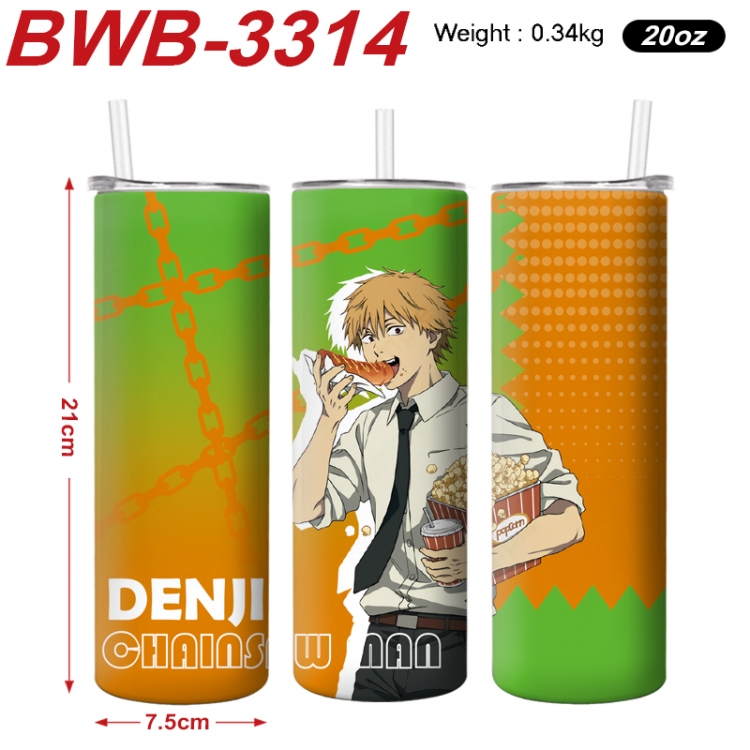 Chainsaw man Anime printing insulation cup straw cup 21X7.5CM BWB-3314A