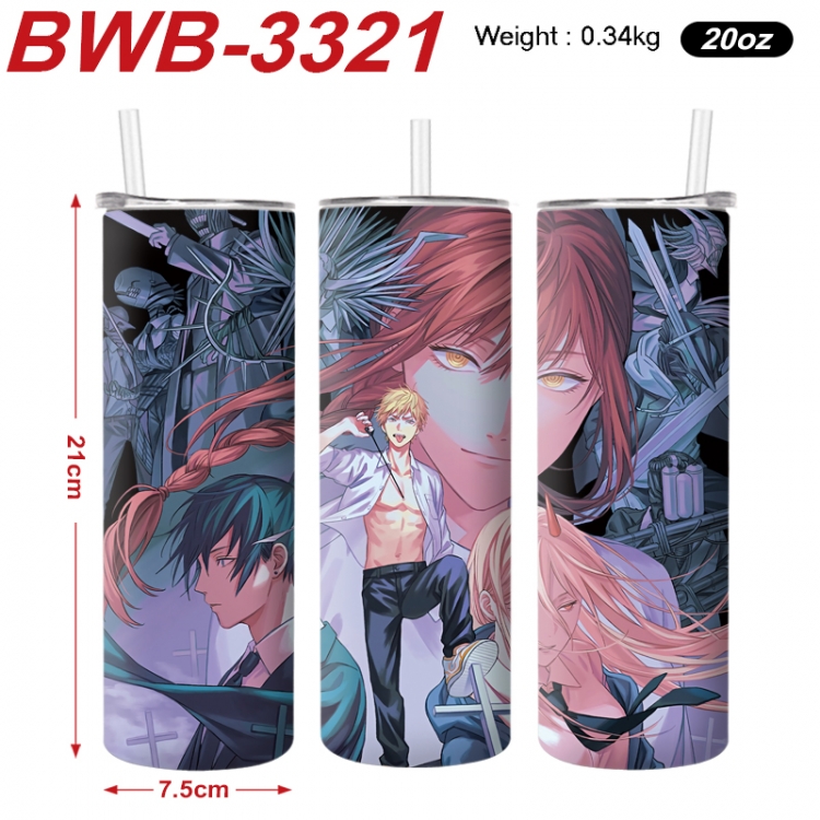 Chainsaw man Anime printing insulation cup straw cup 21X7.5CM BWB-3321A