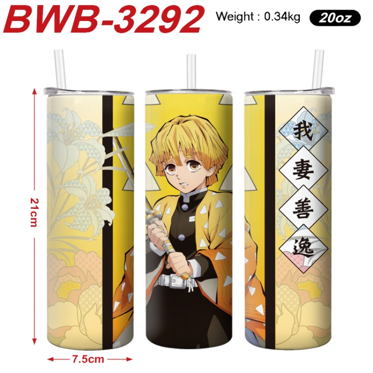 Demon Slayer Kimets Anime printing insulation cup straw cup 21X7.5CM BWB-3292A