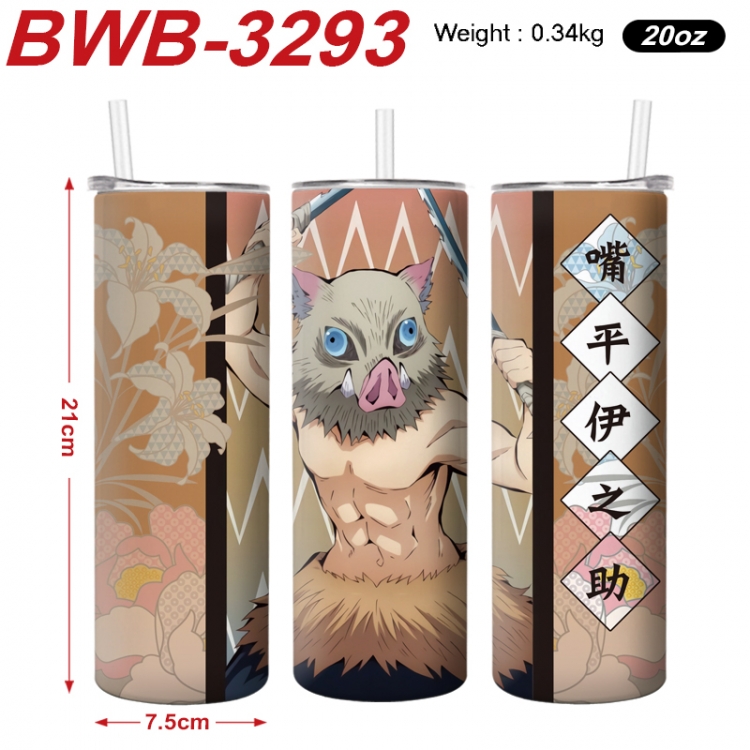 Demon Slayer Kimets Anime printing insulation cup straw cup 21X7.5CM BWB-3293A