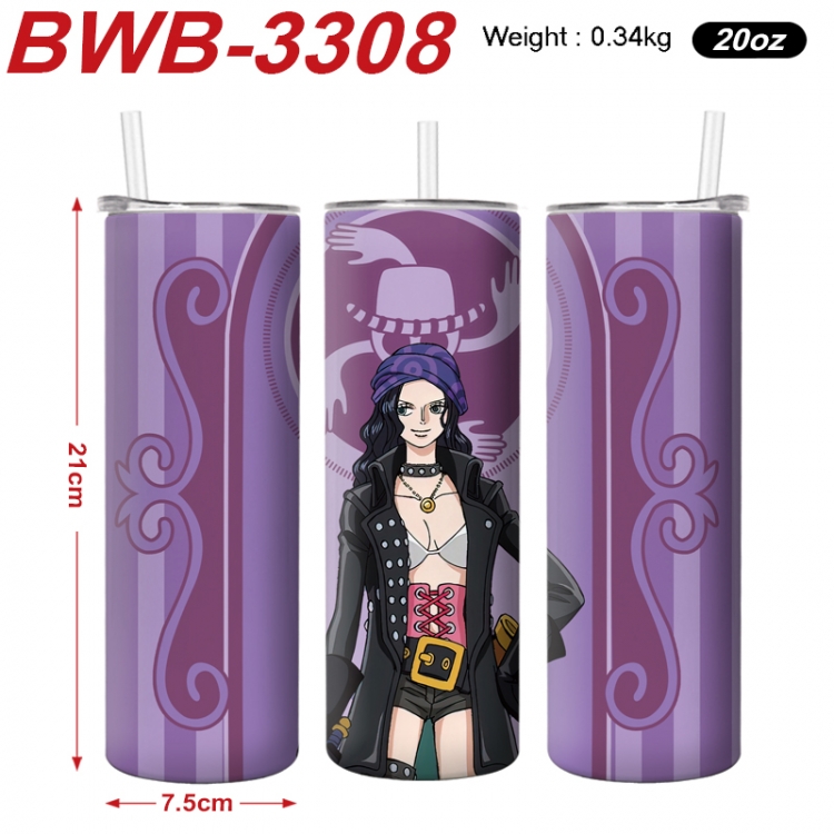 One Piece Anime printing insulation cup straw cup 21X7.5CM BWB-3308A