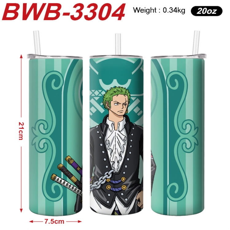One Piece Anime printing insulation cup straw cup 21X7.5CM BWB-3304A