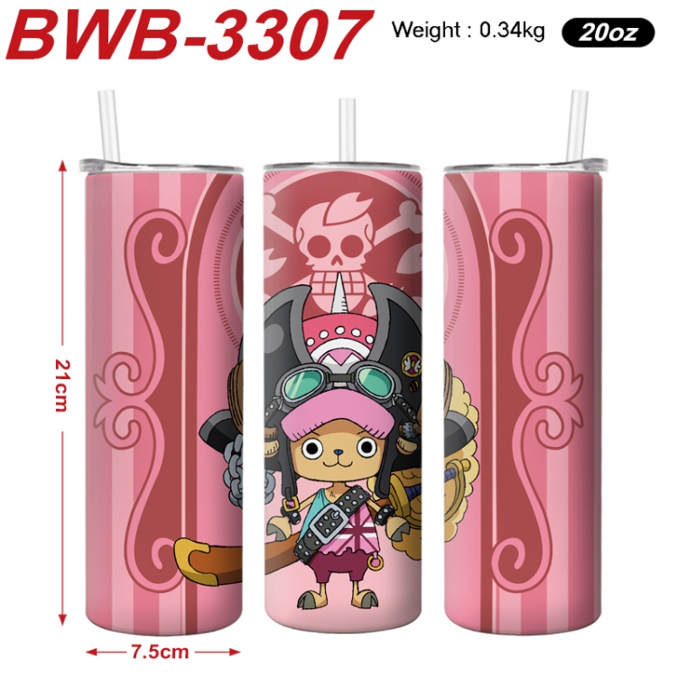 One Piece Anime printing insulation cup straw cup 21X7.5CM BWB-3307A