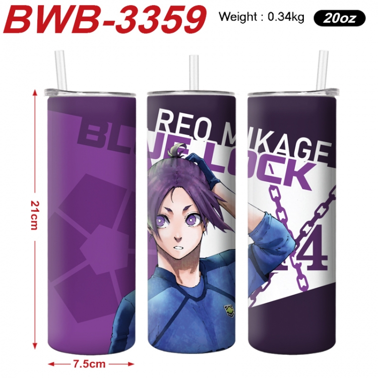 BLUE LOCK  Anime printing insulation cup straw cup 21X7.5CM  BWB-3359A