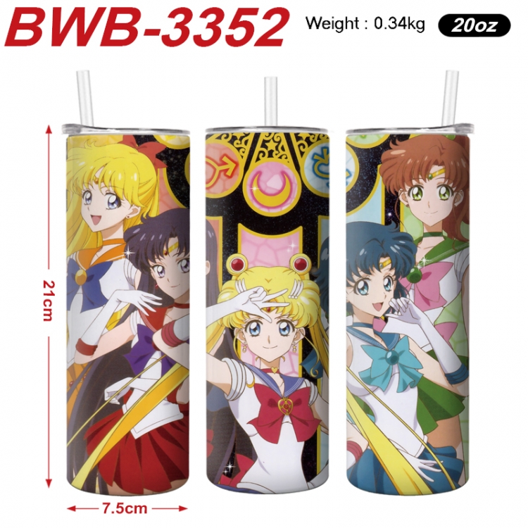 sailormoon Anime printing insulation cup straw cup 21X7.5CM BWB-3352A