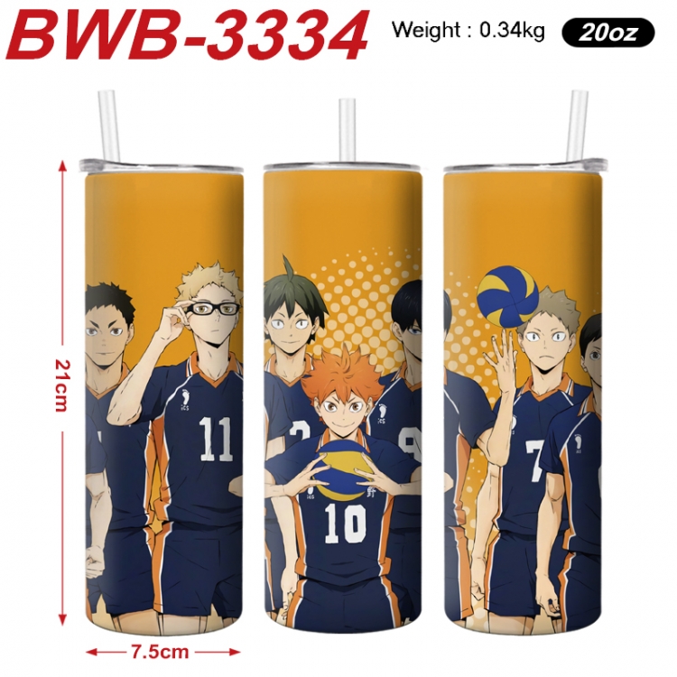 Haikyuu!! Anime printing insulation cup straw cup 21X7.5CM  BWB-3334A