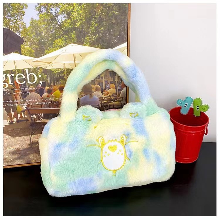 Rainbow series Plush cartoon handbag cute storage bag toy bag 15cm price for 2 pcs