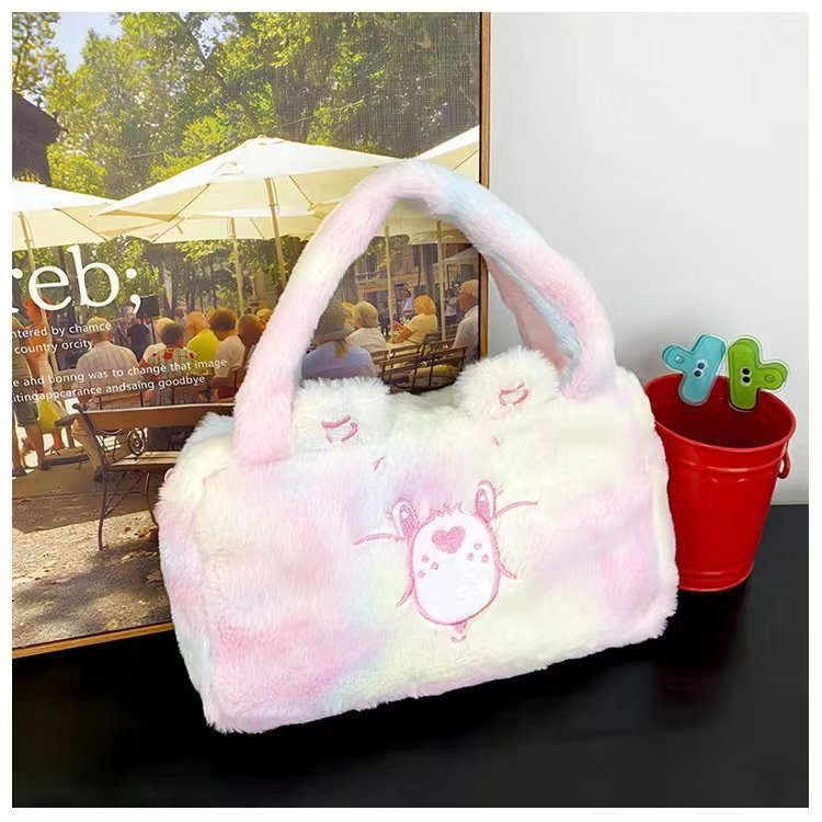 Rainbow series Plush cartoon handbag cute storage bag toy bag 15cm price for 2 pcs