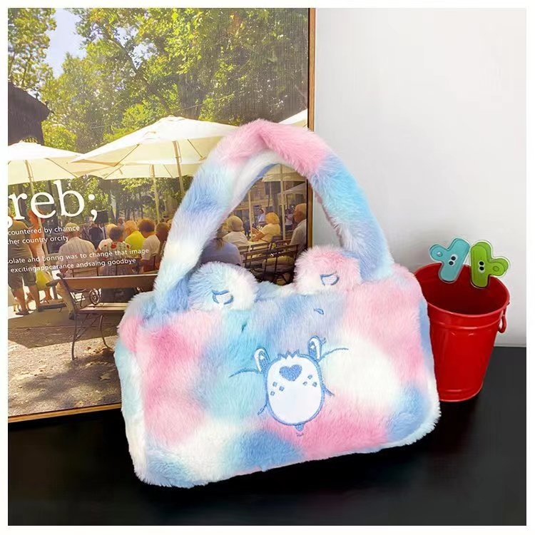 Rainbow series Plush cartoon handbag cute storage bag toy bag 15cm price for 2 pcs