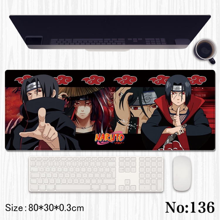 Naruto Anime peripheral computer mouse pad office desk pad multifunctional pad 80X30X0.3cm  136