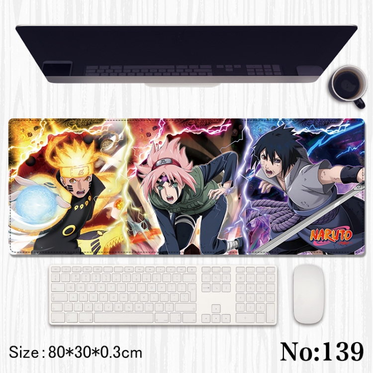 Naruto Anime peripheral computer mouse pad office desk pad multifunctional pad 80X30X0.3cm 139