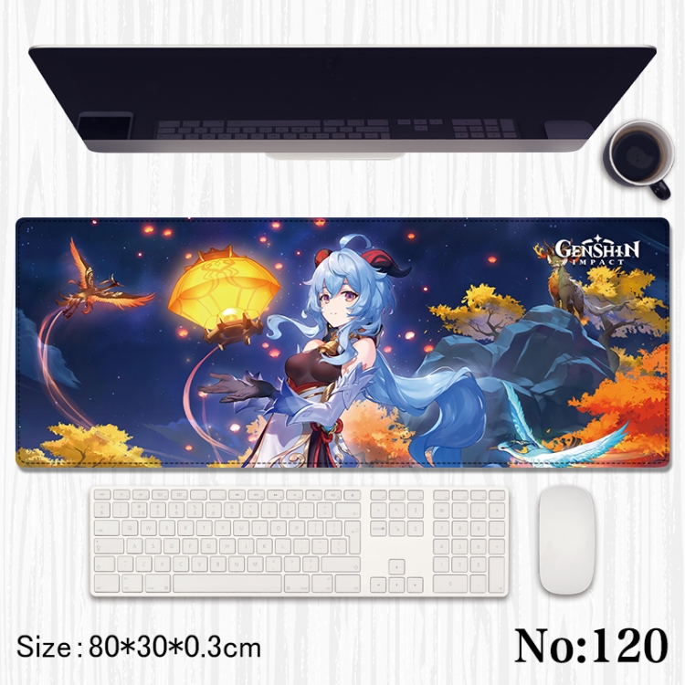 Genshin Impact Anime peripheral computer mouse pad office desk pad multifunctional pad 80X30X0.3cm