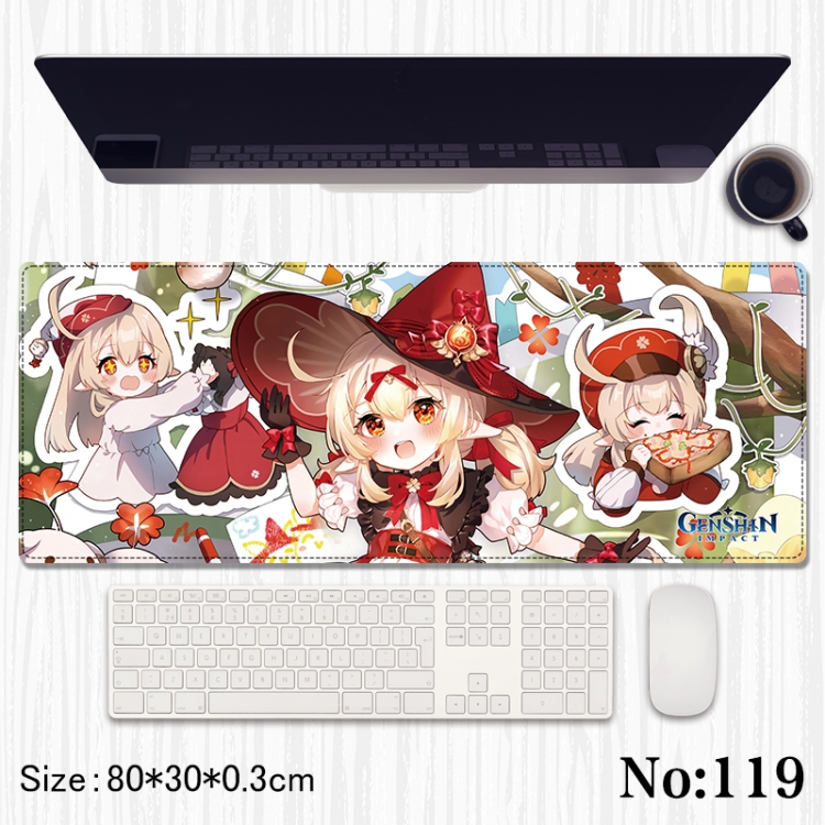 Genshin Impact Anime peripheral computer mouse pad office desk pad multifunctional pad 80X30X0.3cm