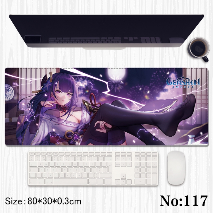 Genshin Impact Anime peripheral computer mouse pad office desk pad multifunctional pad 80X30X0.3cm