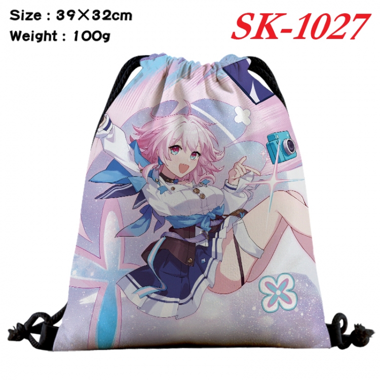 Honkai: Star Rail cartoon Waterproof Nylon Full Color Drawstring Pocket 39x32cm SK-1027