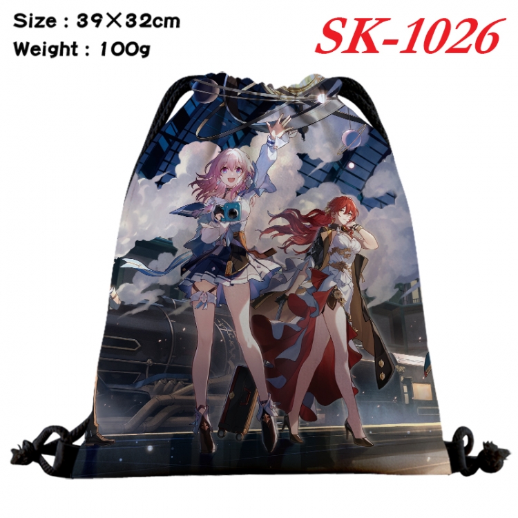 Honkai: Star Rail cartoon Waterproof Nylon Full Color Drawstring Pocket 39x32cm SK-1026