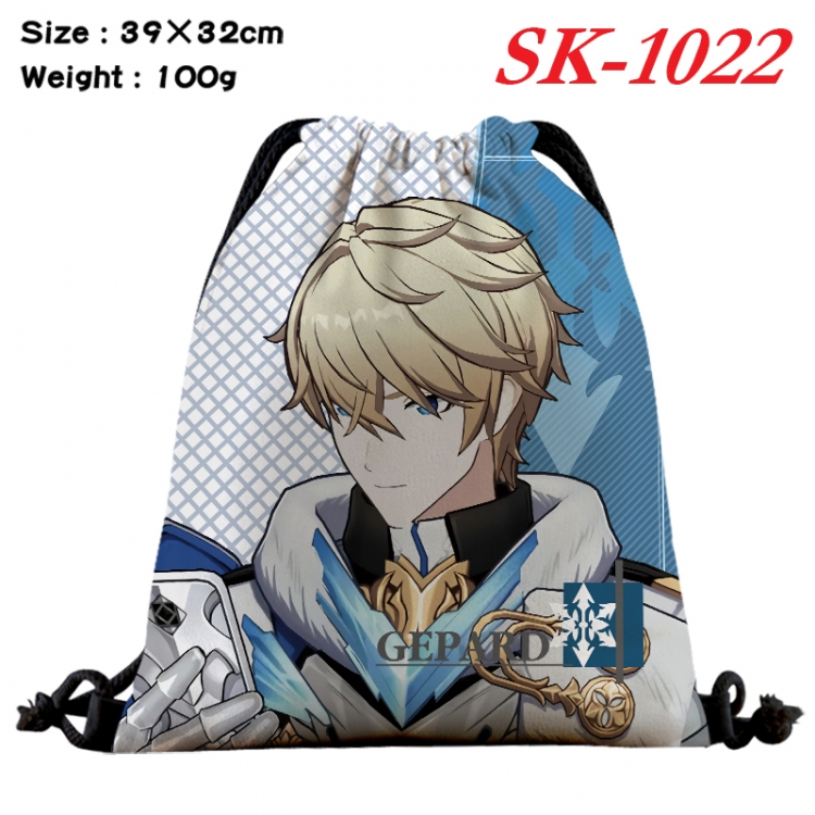 Honkai: Star Rail cartoon Waterproof Nylon Full Color Drawstring Pocket 39x32cm SK-1022