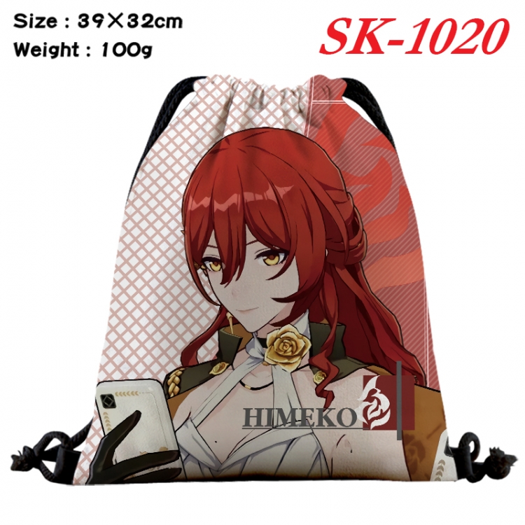 Honkai: Star Rail cartoon Waterproof Nylon Full Color Drawstring Pocket 39x32cm SK-1020