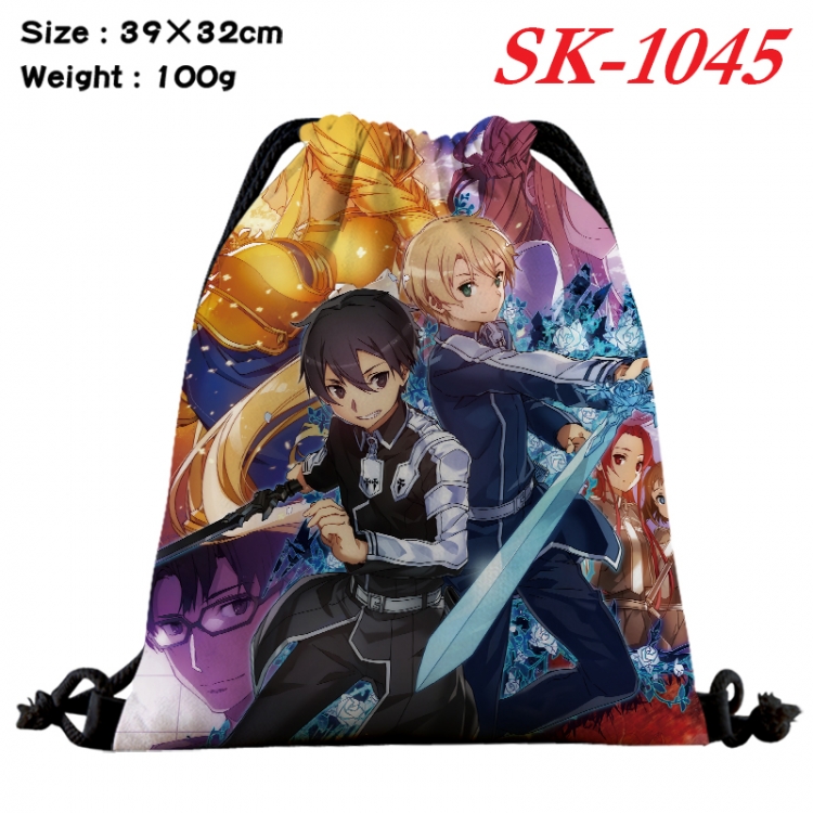 Sword Art Online cartoon Waterproof Nylon Full Color Drawstring Pocket 39x32cm  SK-1045