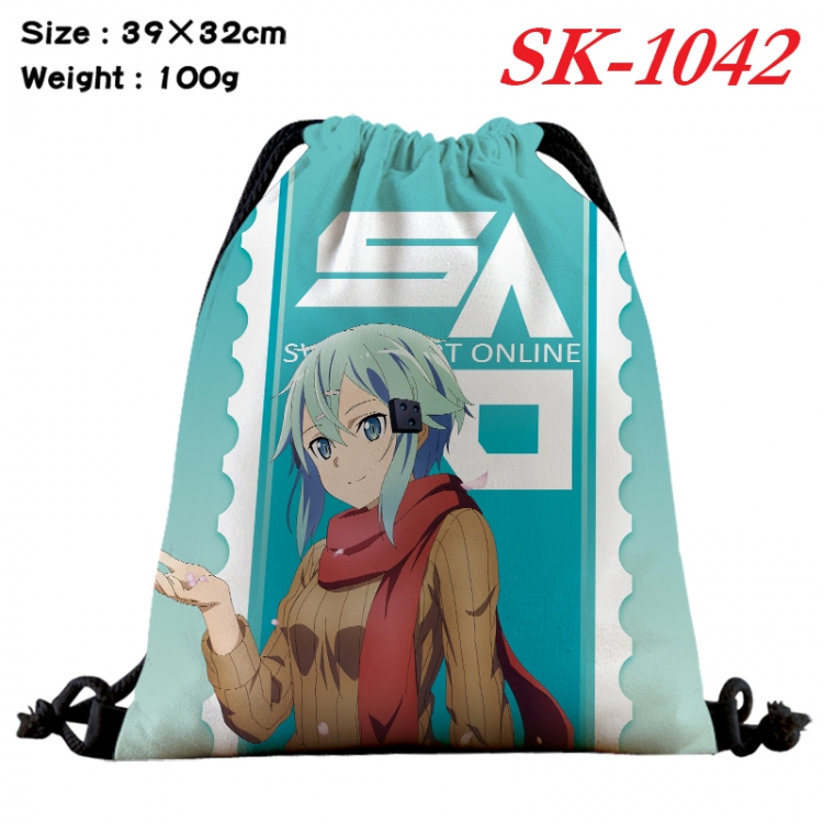 Sword Art Online cartoon Waterproof Nylon Full Color Drawstring Pocket 39x32cm SK-1042