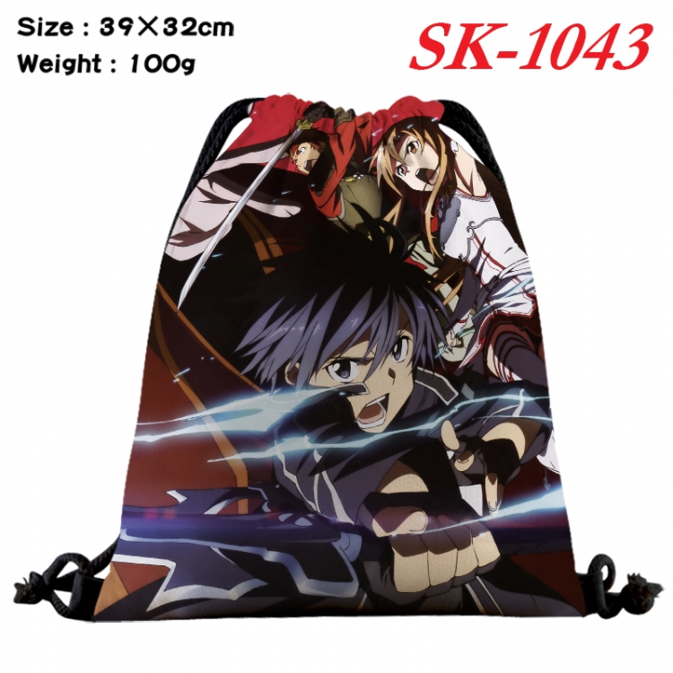 Sword Art Online cartoon Waterproof Nylon Full Color Drawstring Pocket 39x32cm  SK-1043