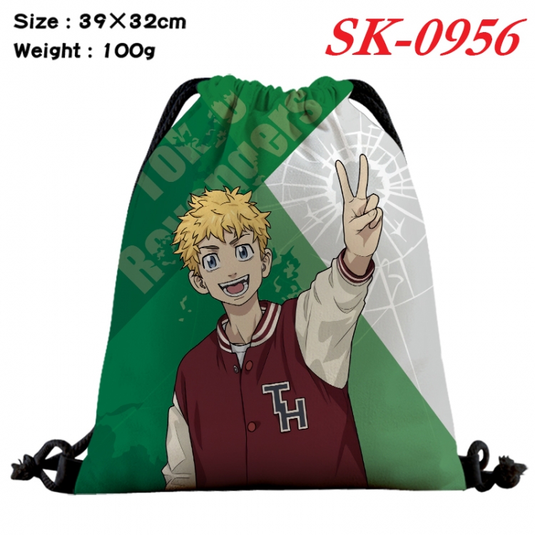 Tokyo Revengers cartoon Waterproof Nylon Full Color Drawstring Pocket 39x32cm SK-0956