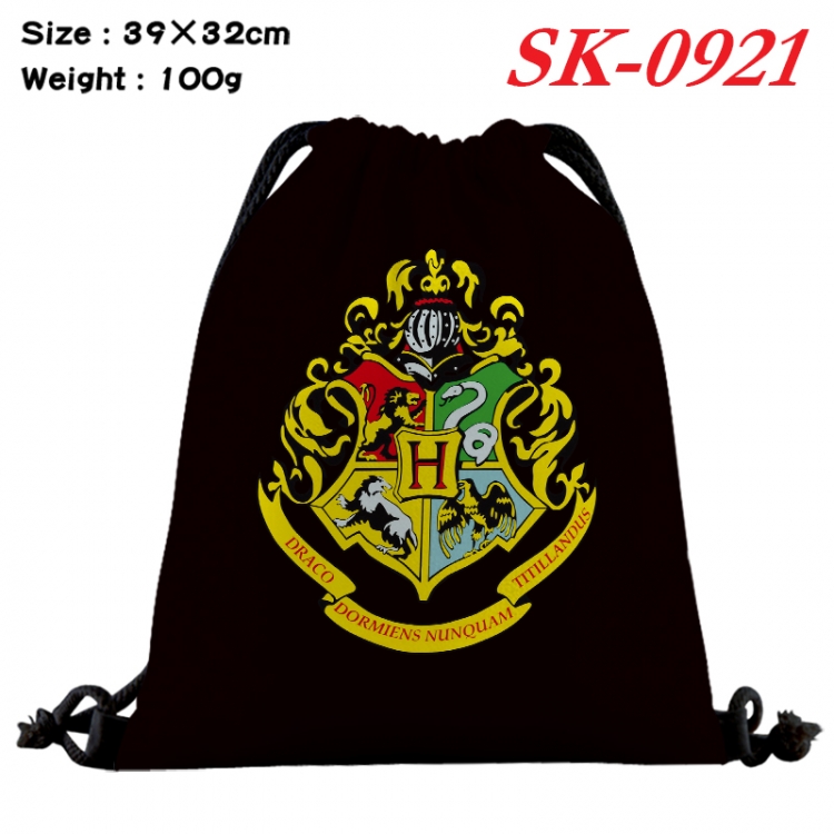 Harry Potter cartoon Waterproof Nylon Full Color Drawstring Pocket 39x32cm SK-0921