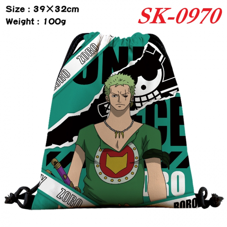 One Piece cartoon Waterproof Nylon Full Color Drawstring Pocket 39x32cm SK-0970