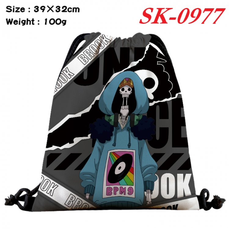 One Piece cartoon Waterproof Nylon Full Color Drawstring Pocket 39x32cm SK-0977
