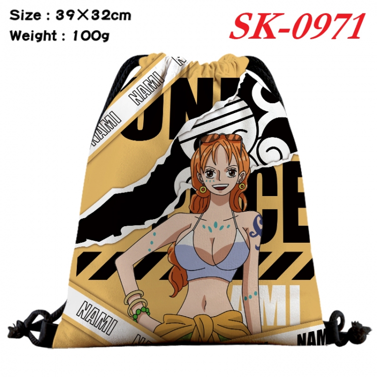 One Piece cartoon Waterproof Nylon Full Color Drawstring Pocket 39x32cm SK-0971