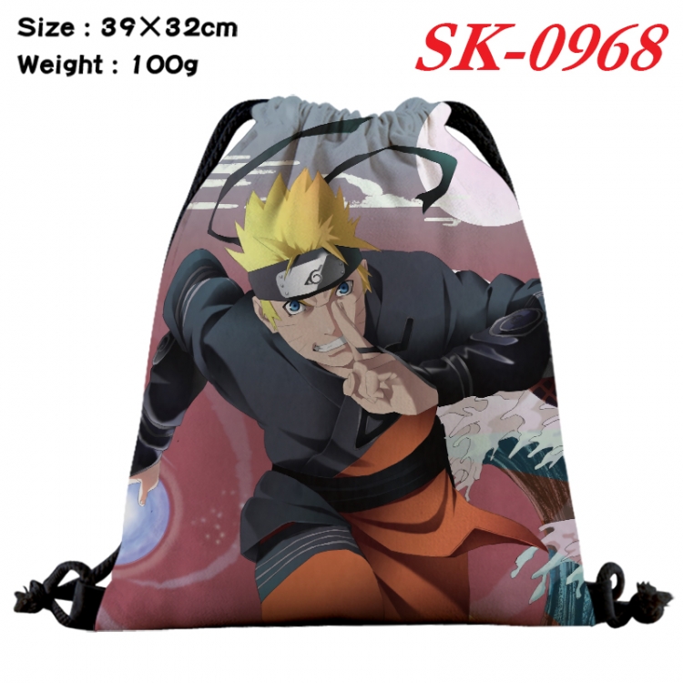Naruto cartoon Waterproof Nylon Full Color Drawstring Pocket 39x32cm SK-0968