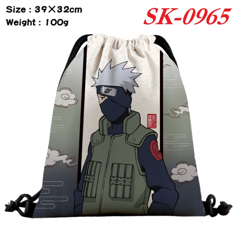 Naruto cartoon Waterproof Nylon Full Color Drawstring Pocket 39x32cm SK-0965