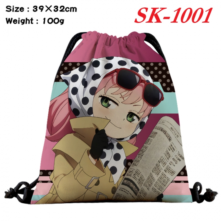 SPY×FAMILY cartoon Waterproof Nylon Full Color Drawstring Pocket 39x32cm  SK-1001