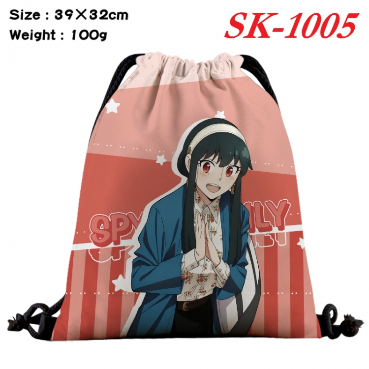 SPY×FAMILY cartoon Waterproof Nylon Full Color Drawstring Pocket 39x32cm  SK-1005