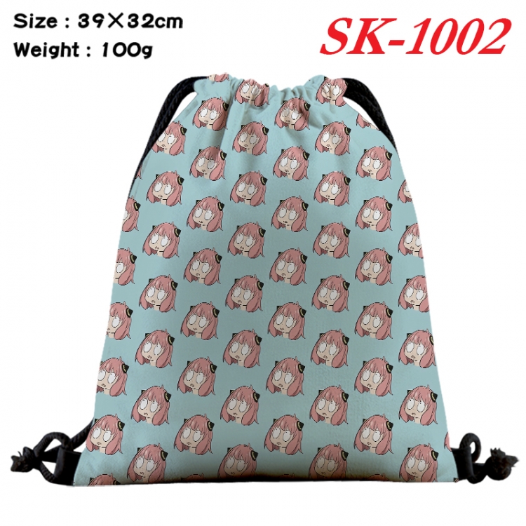 SPY×FAMILY cartoon Waterproof Nylon Full Color Drawstring Pocket 39x32cm SK-1002