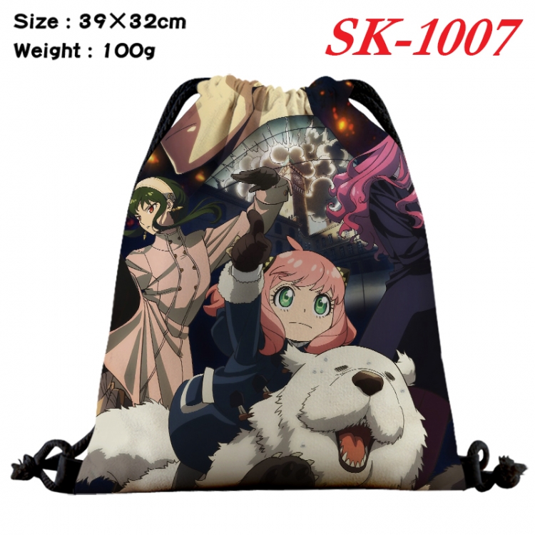 SPY×FAMILY cartoon Waterproof Nylon Full Color Drawstring Pocket 39x32cm SK-1007