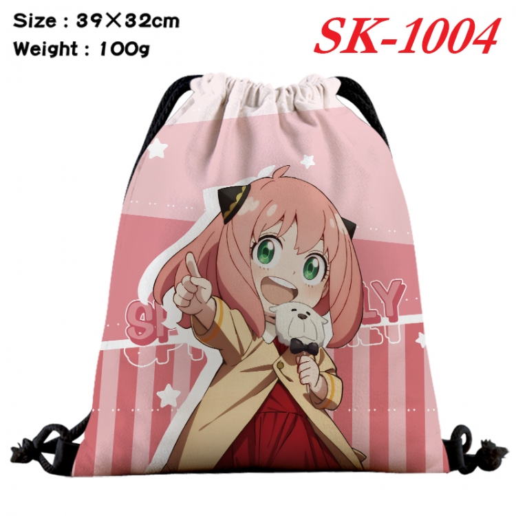 SPY×FAMILY cartoon Waterproof Nylon Full Color Drawstring Pocket 39x32cm  SK-1004